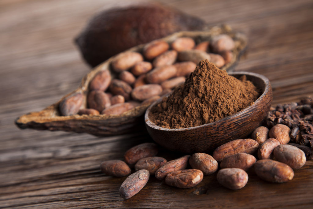 Cacao beans and powder